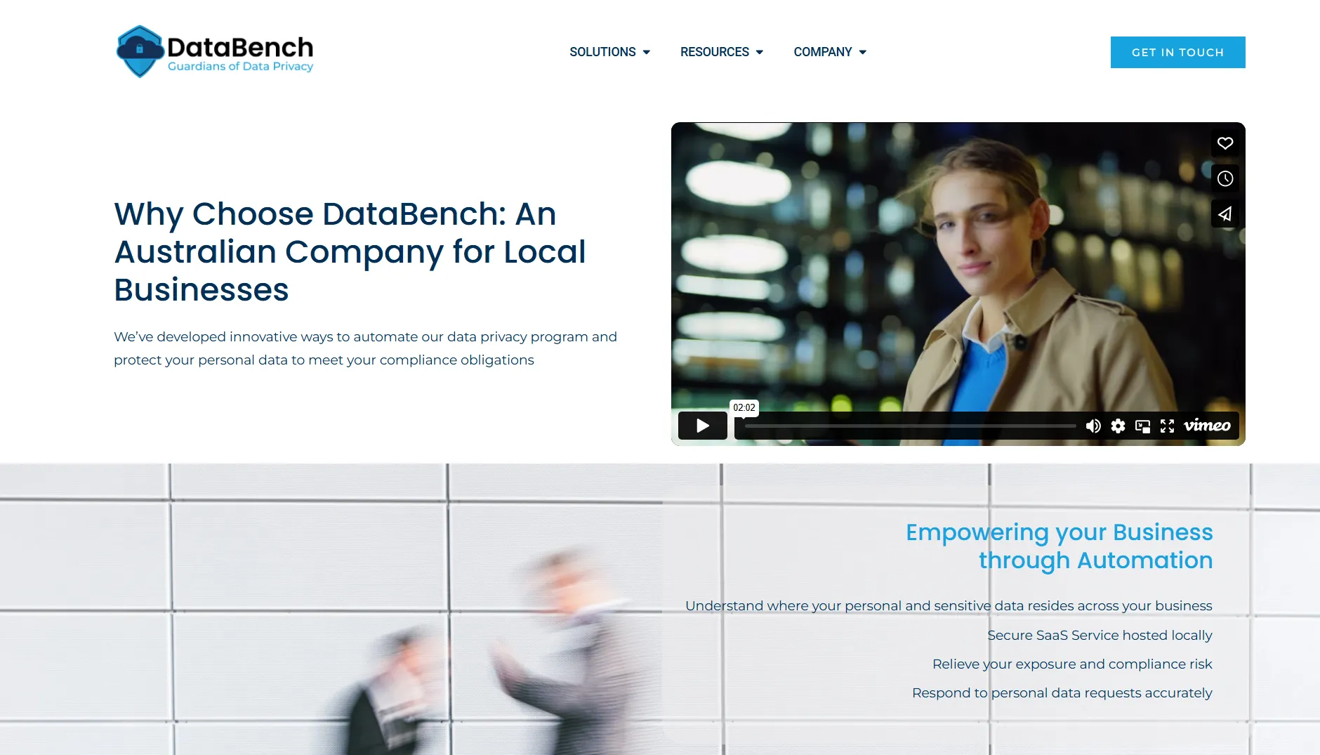 DataBench homepage screenshot