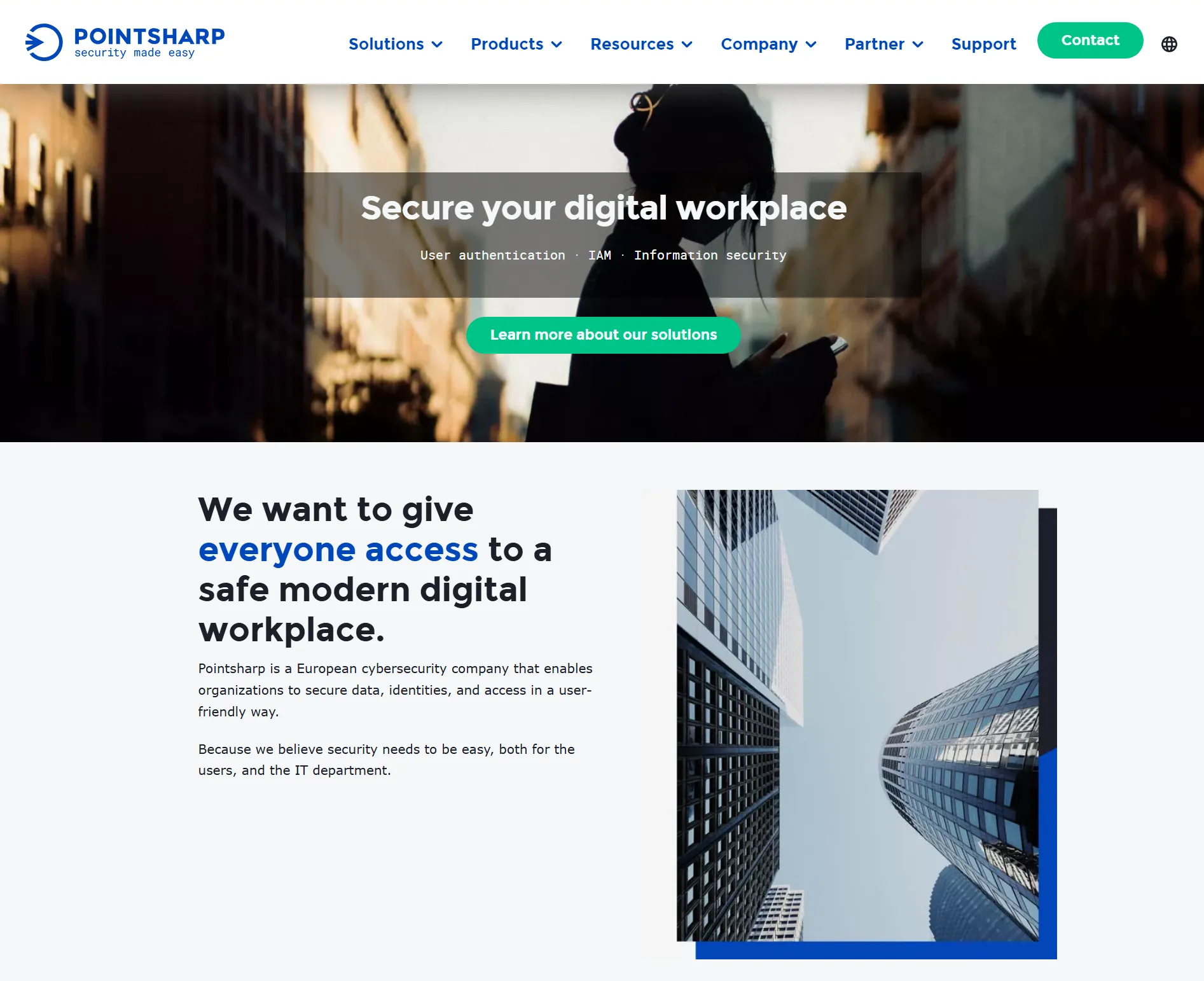 Pointsharp homepage screenshot