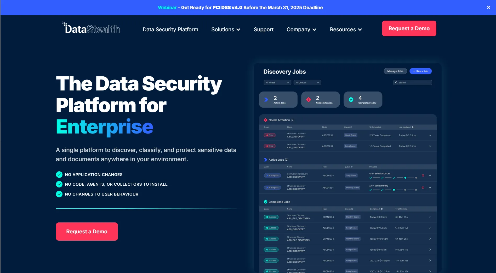 DataStealth homepage screenshot