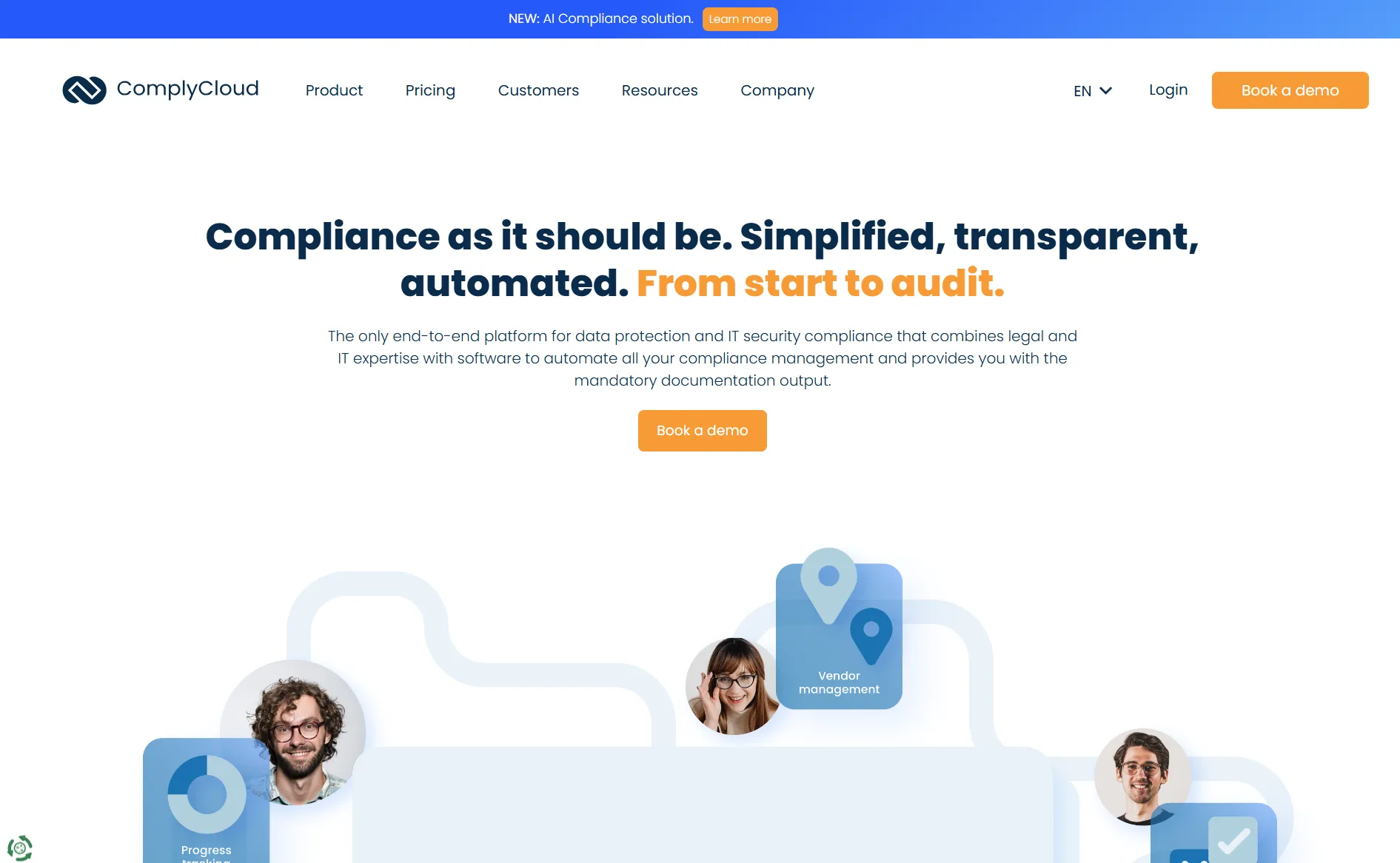 ComplyCloud homepage screenshot