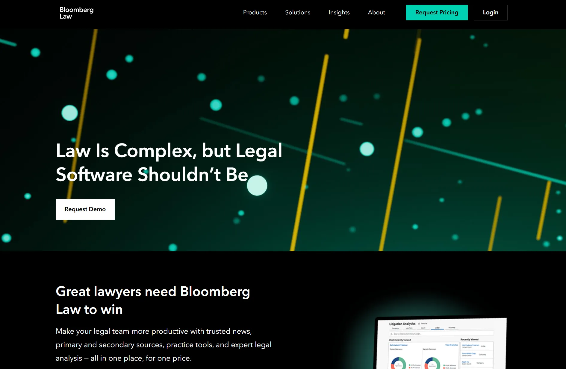 Bloomberg Law homepage screenshot