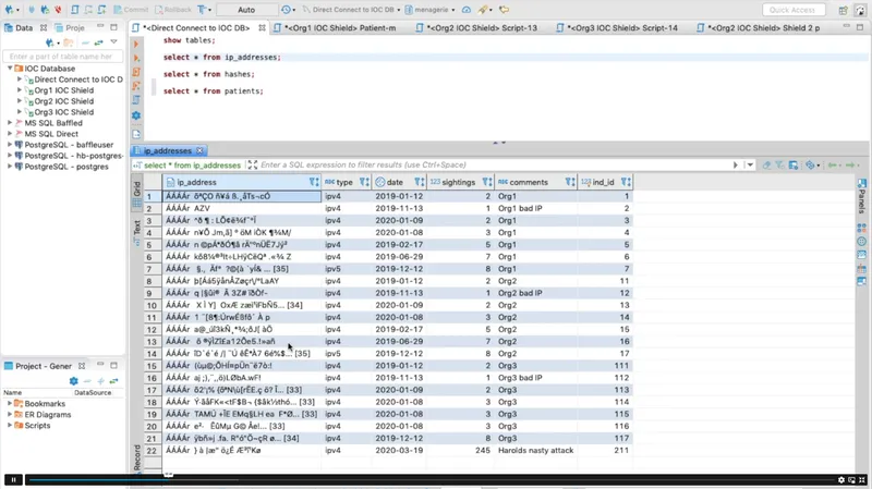 Screenshot from demo from baffle website, using baffle on sensitive source data via a database development environment.